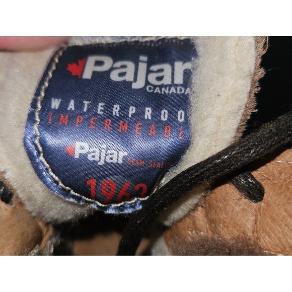 Pajar Women's Brown Faux Fur Leather Waterproof Lug Sole Canada Combat 6.5 - Picture 10 of 12